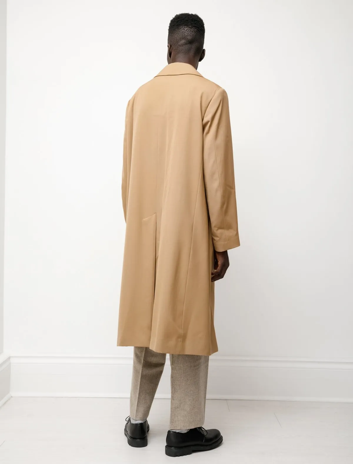 Light Wool Max Gabardine Liner Coat - Beige