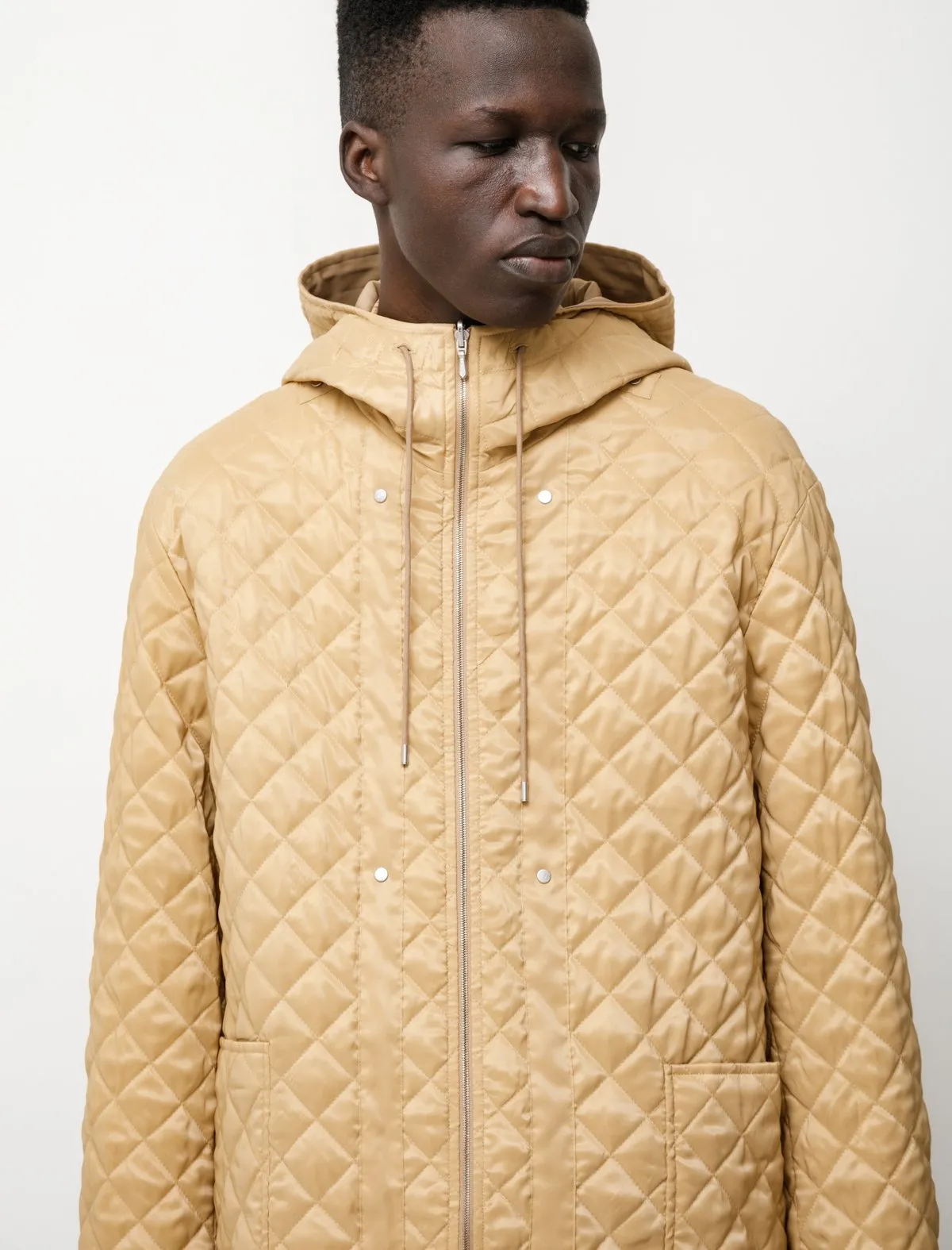 Light Wool Max Gabardine Liner Coat - Beige