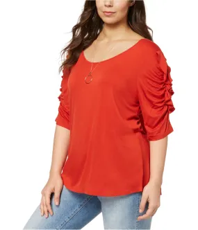 Love Scarlett Womens Ruffled Sleeve Pullover Blouse