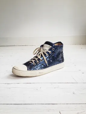 Maison Martin Margiela blue sequin sneakers (41)