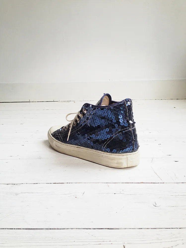 Maison Martin Margiela blue sequin sneakers (41)