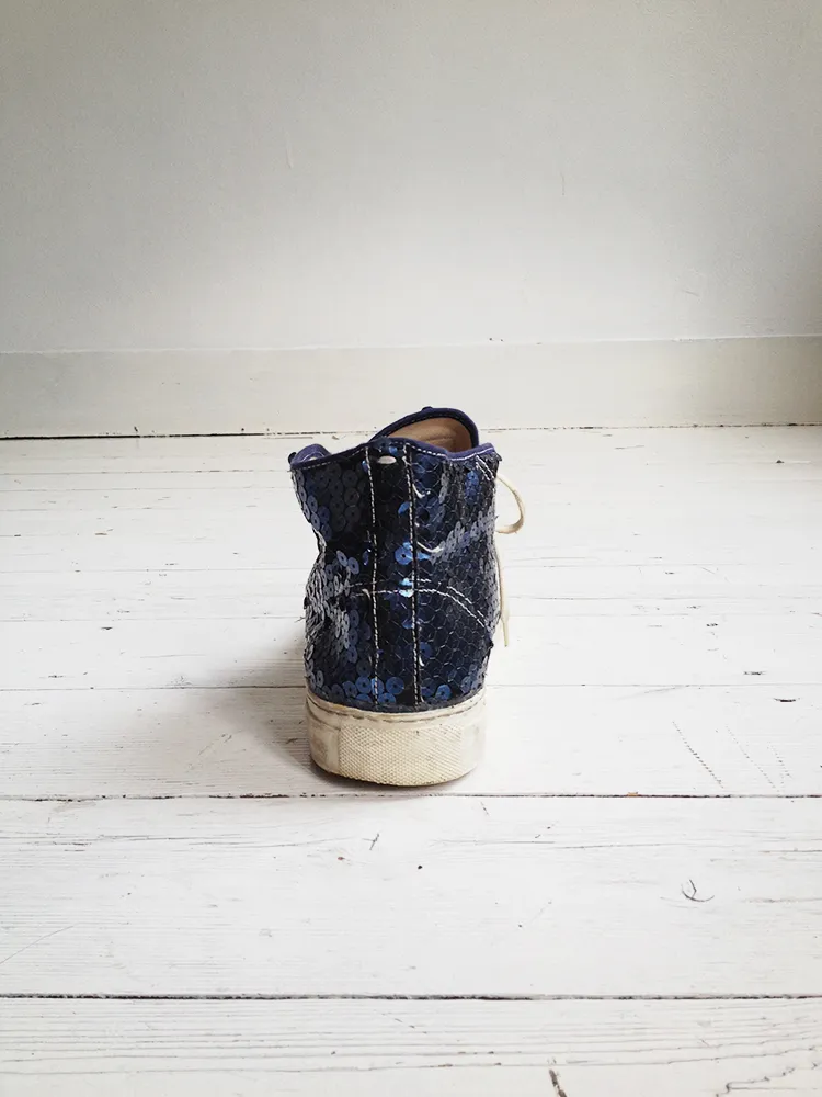 Maison Martin Margiela blue sequin sneakers (41)