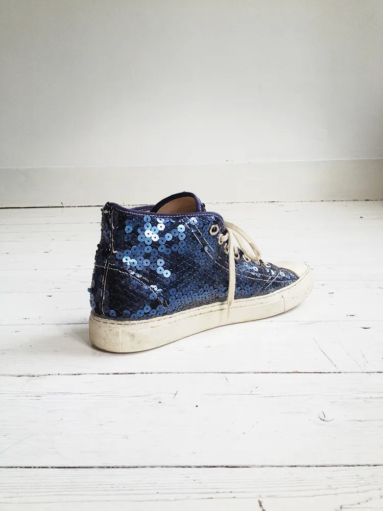 Maison Martin Margiela blue sequin sneakers (41)