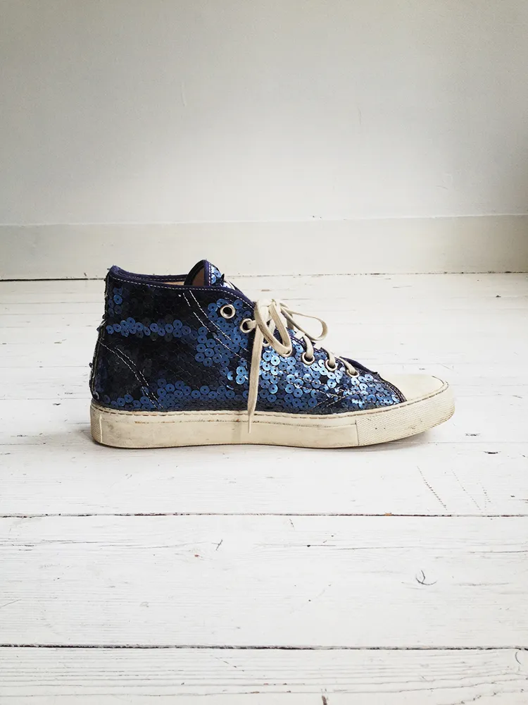 Maison Martin Margiela blue sequin sneakers (41)