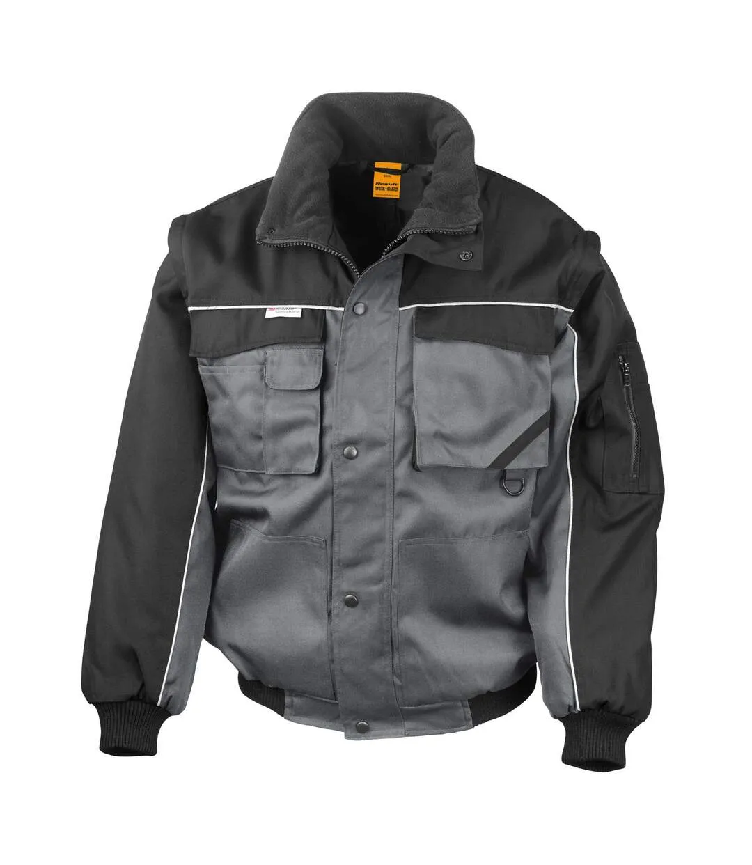 Mens heavy duty jacket grey/black WORK-GUARD by Result