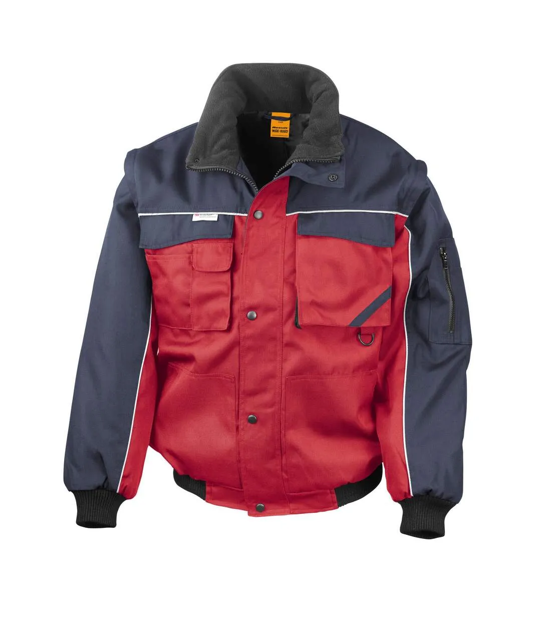 Mens heavy duty jacket red/navy WORK-GUARD by Result