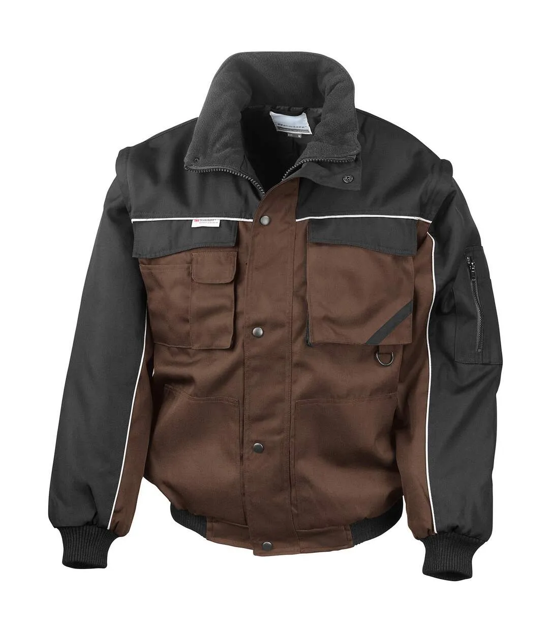 Mens heavy duty jacket tan/black WORK-GUARD by Result