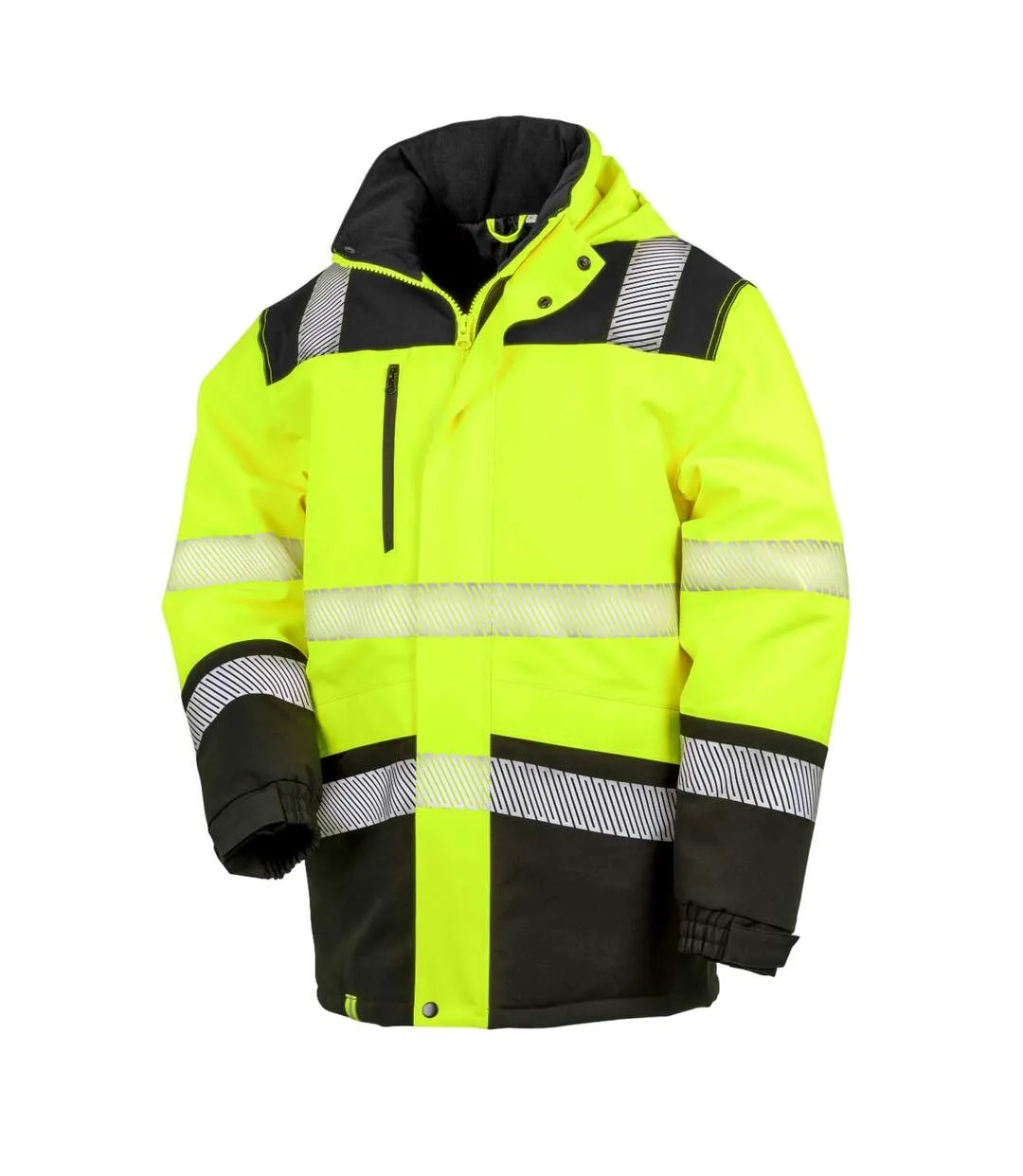 Mens printable safety soft shell jacket fluorescent yellow/black SAFE-GUARD by Result