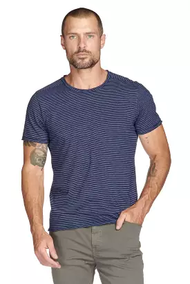 Men's Raw Edge Patch Sleeve Stripe Tee