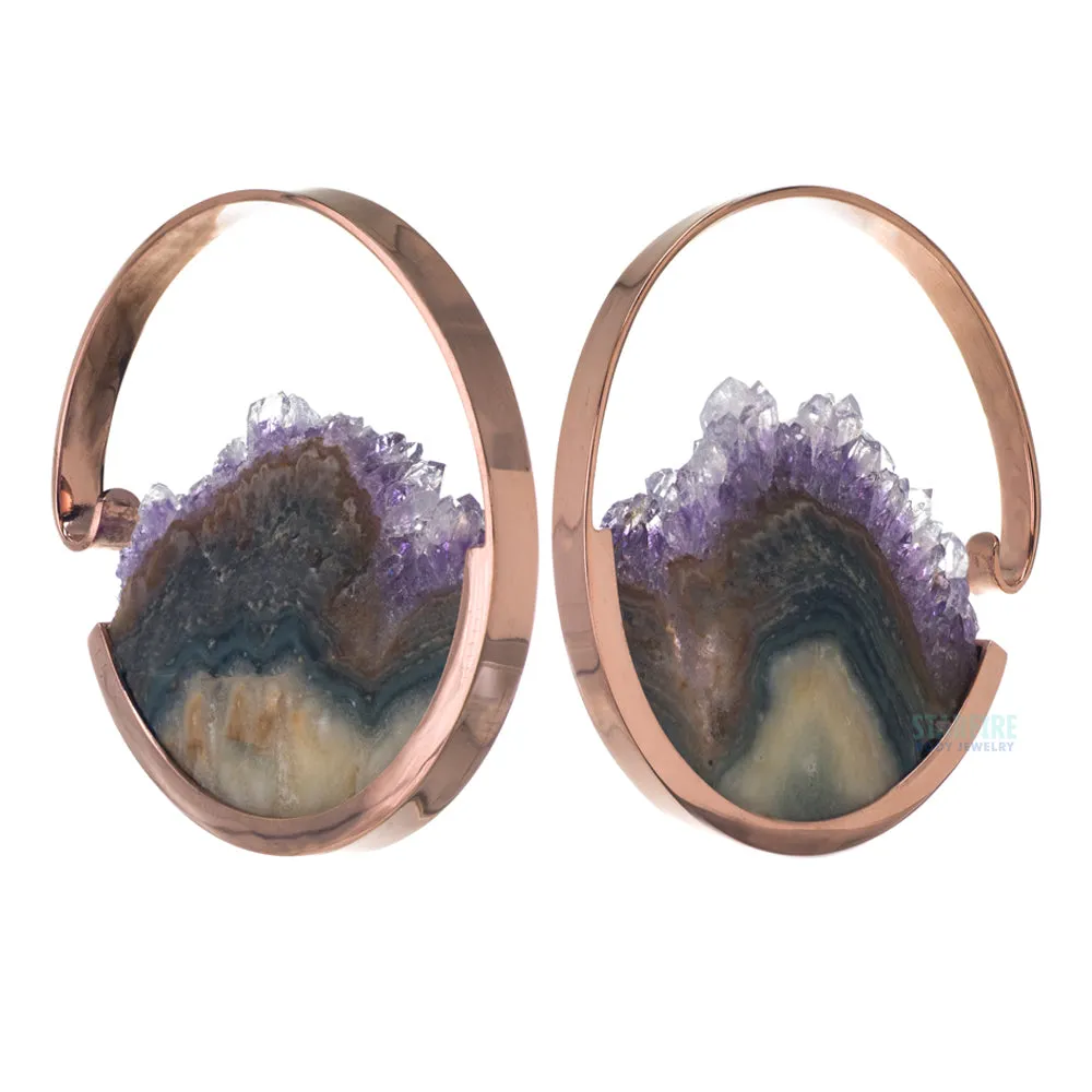 Muse Hoop Weights Extra Large - Rose Gold + Amethyst