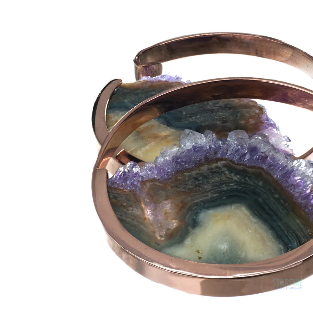 Muse Hoop Weights Extra Large - Rose Gold + Amethyst