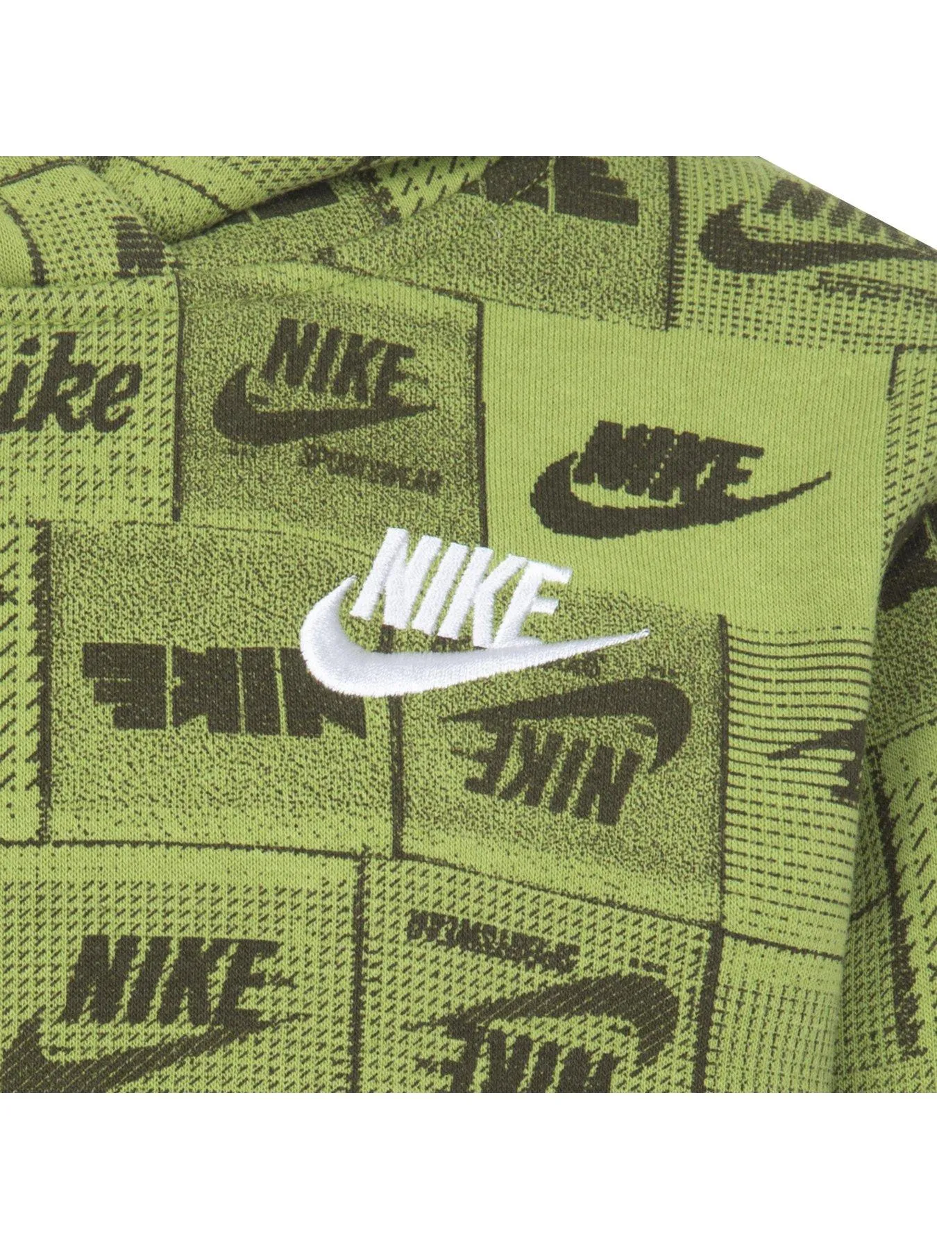 Nike Kids Boys Club All Over Print Overhead Hoodie - Green