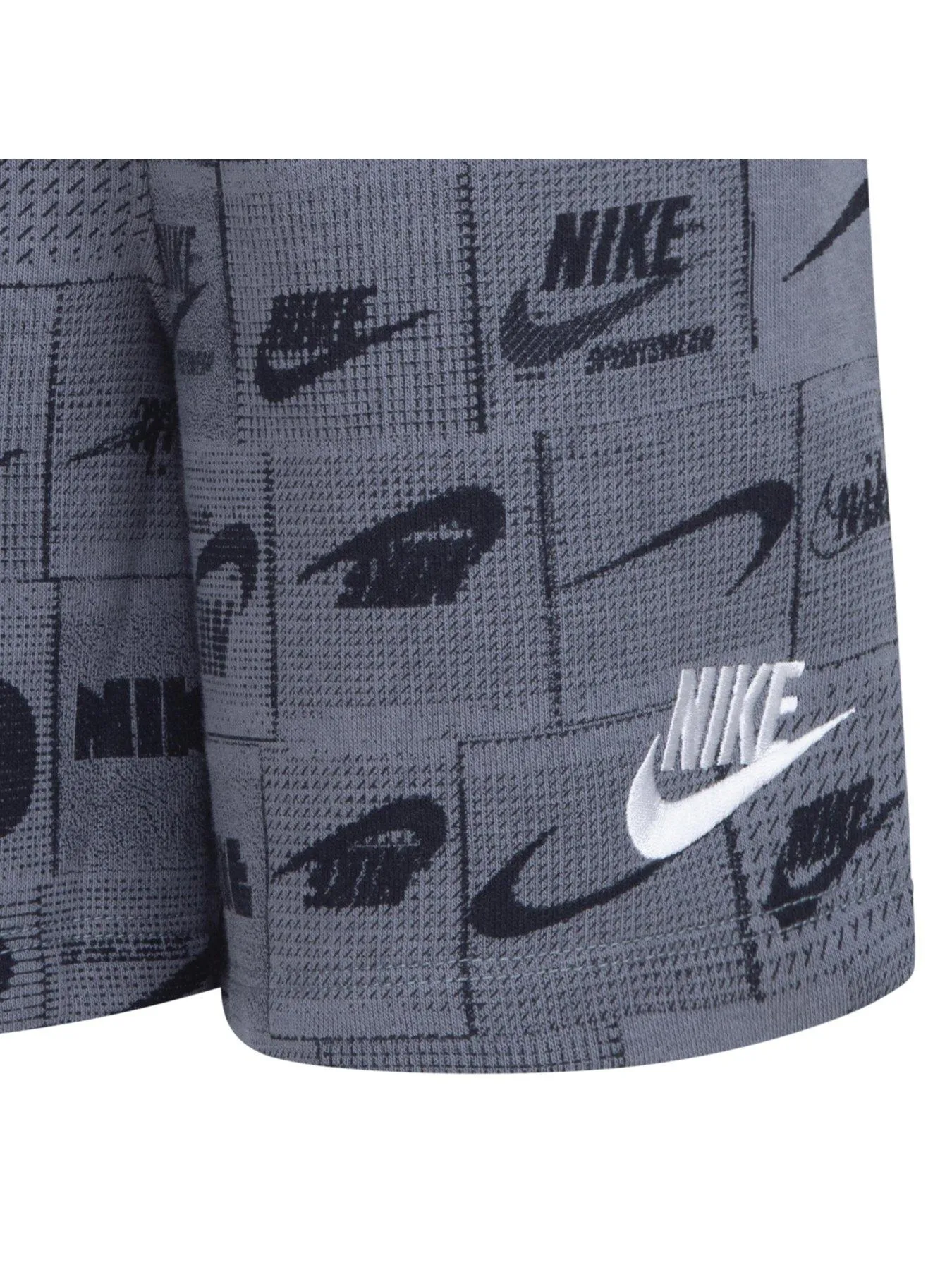 Nike Kids Boys Club All Over Print Shorts - Grey