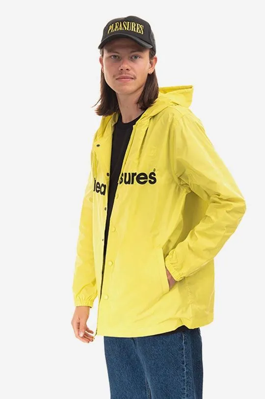 PLEASURES rain jacket men's yellow color