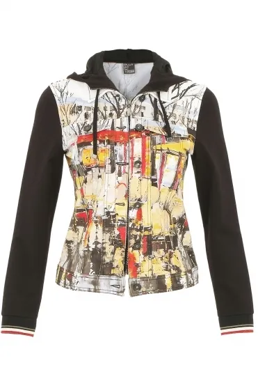 "Parisian Reflection" by Paul Kenton" Printed Hooded Jacket - Multi - 74647