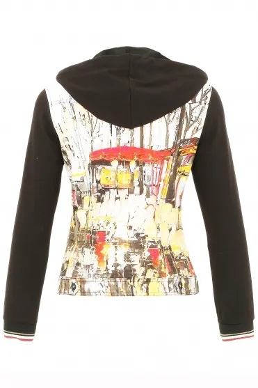 "Parisian Reflection" by Paul Kenton" Printed Hooded Jacket - Multi - 74647