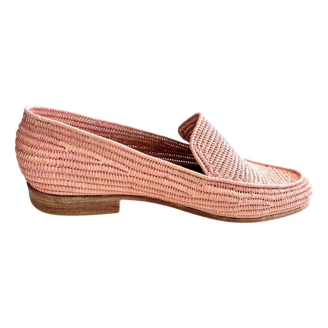 Raffia Loafers (Light Pink)