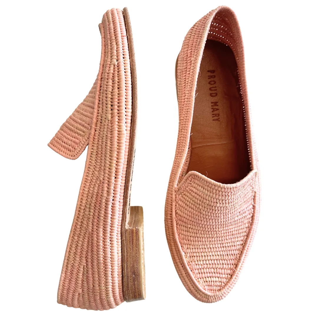 Raffia Loafers (Light Pink)