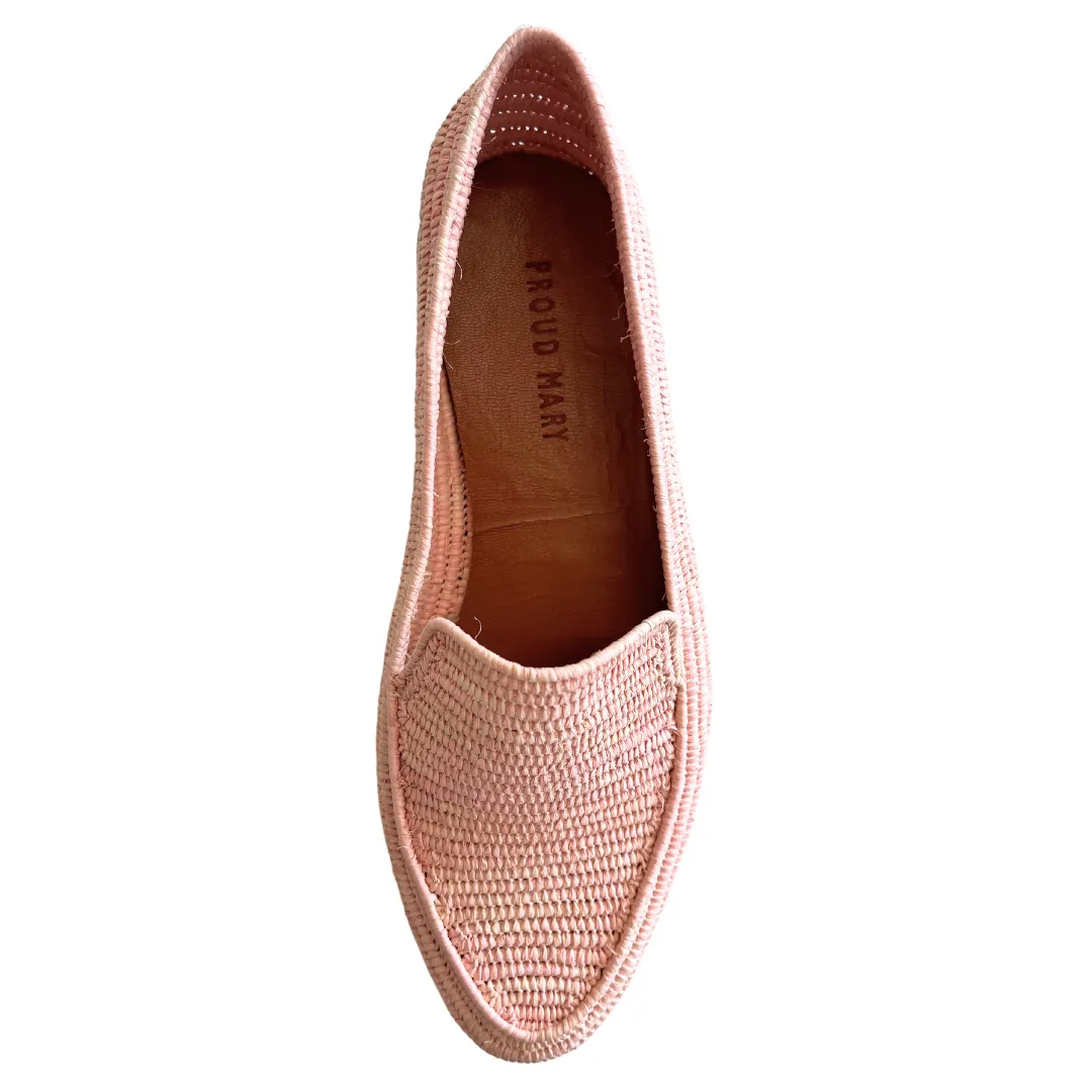 Raffia Loafers (Light Pink)