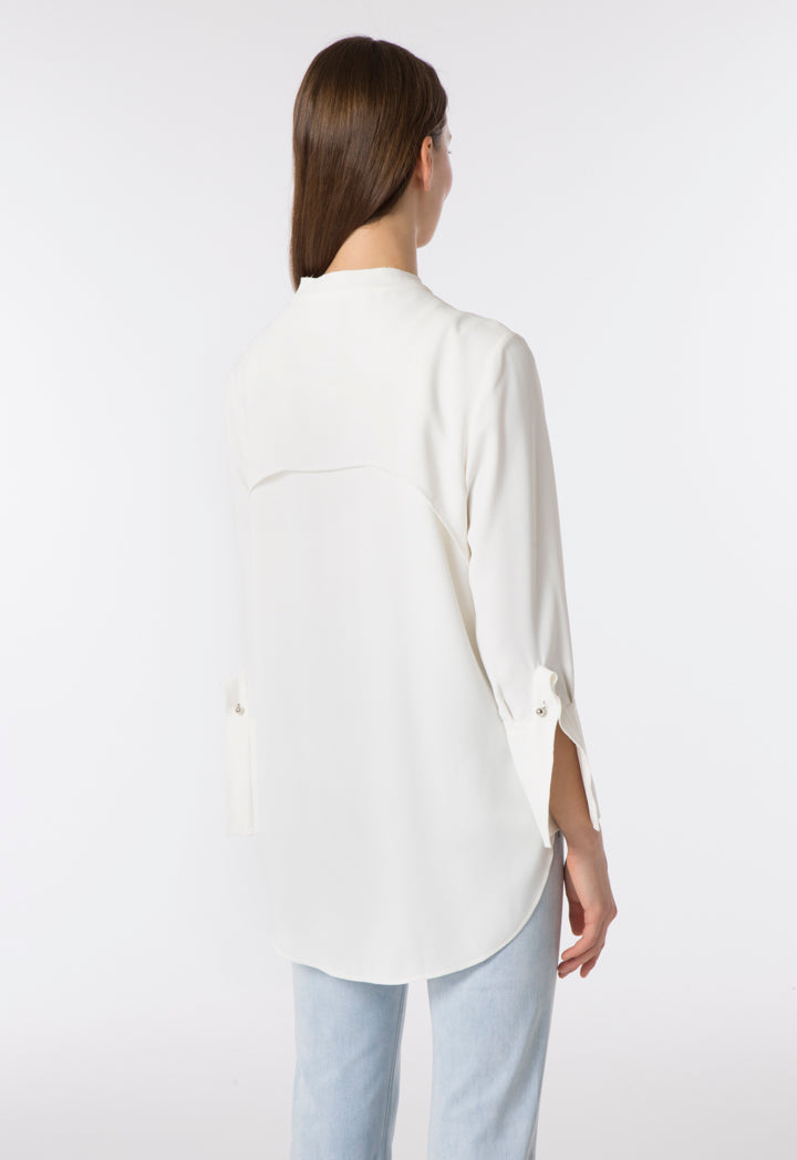 Raw edge Crepe Shirt