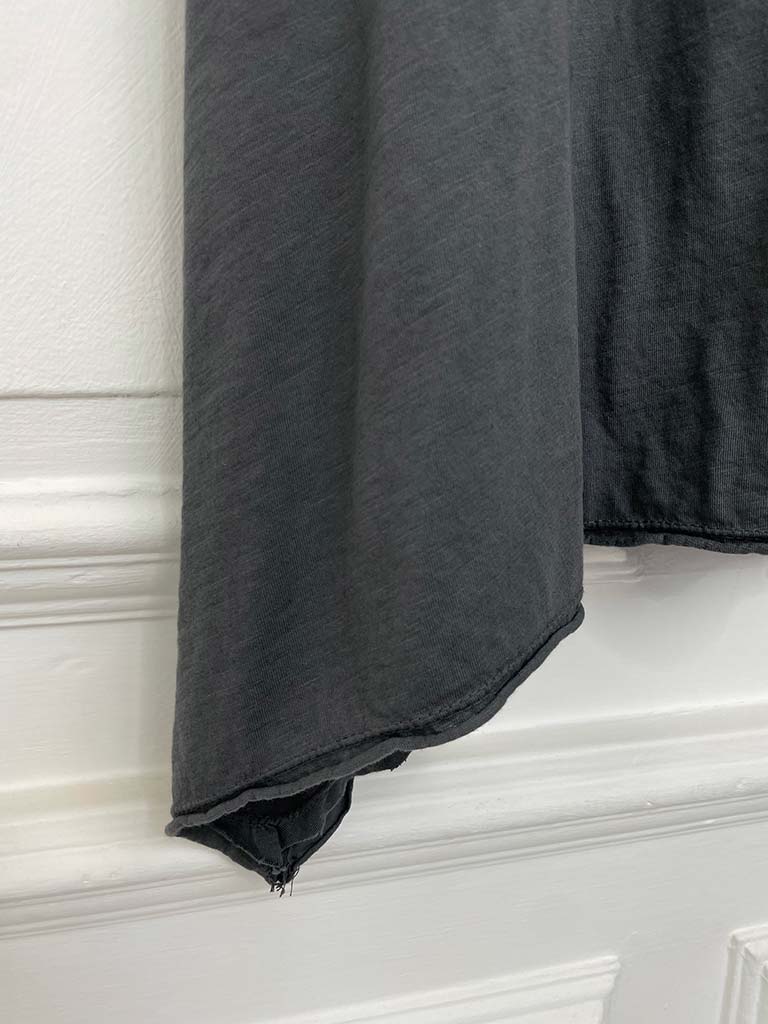 Raw Edge Jersey Swing Top - Charcoal