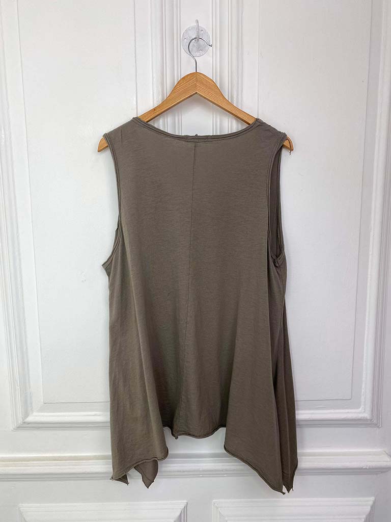 Raw Edge Jersey Swing Top - Mocha