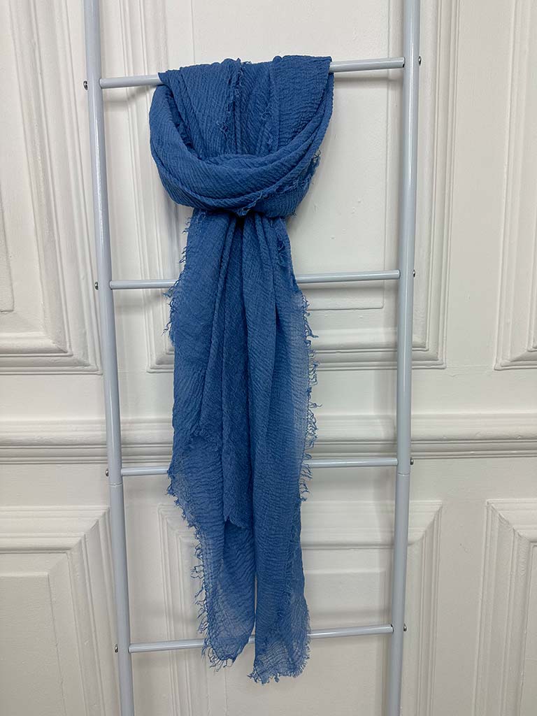 Raw Edge Scarf - Cornflower