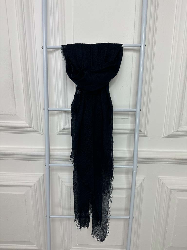 Raw Edge Scarf - Midnight