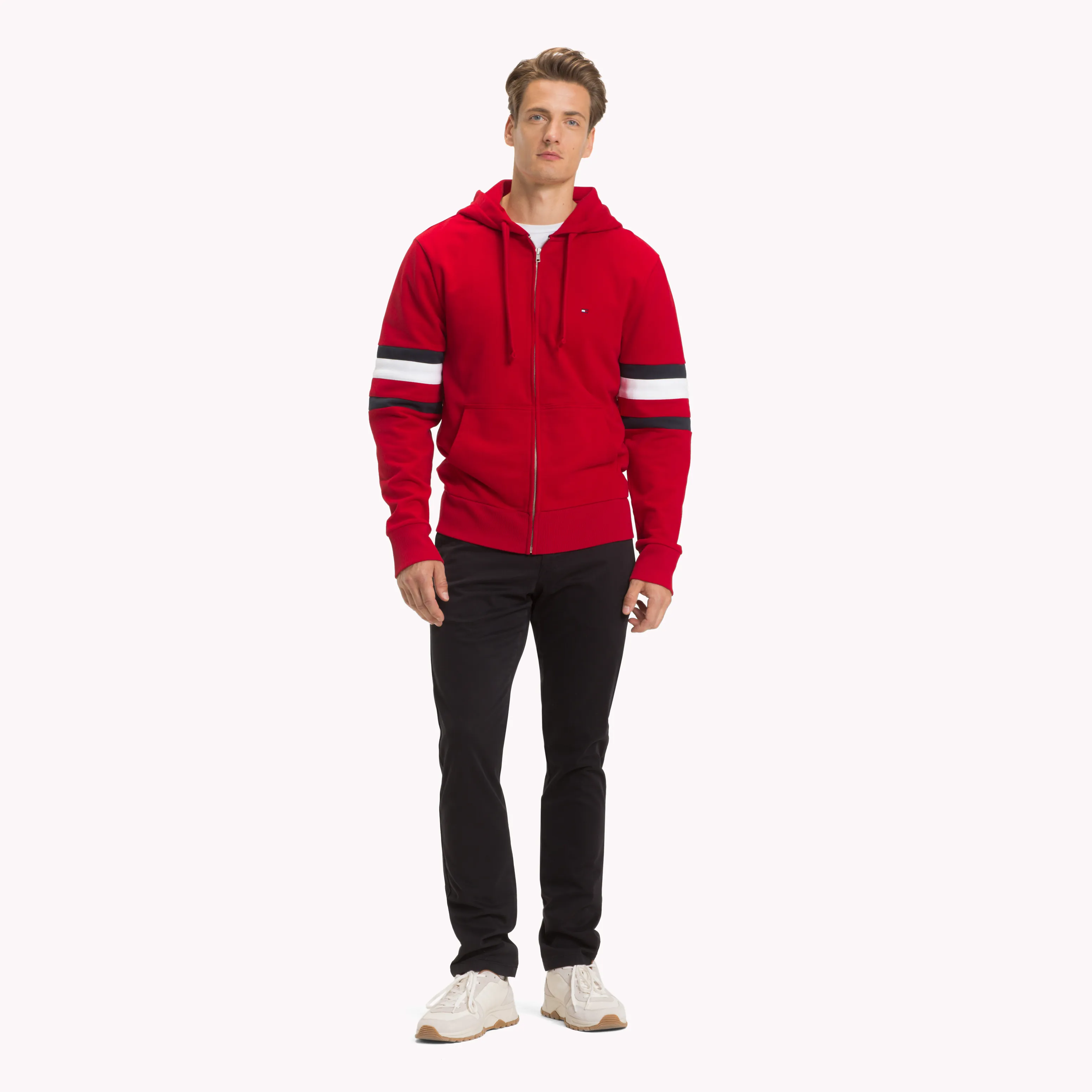 Red Colour-Blocked Relaxed Fit Hoody | Sweatshirts & Hoodies | Tommy Hilfiger