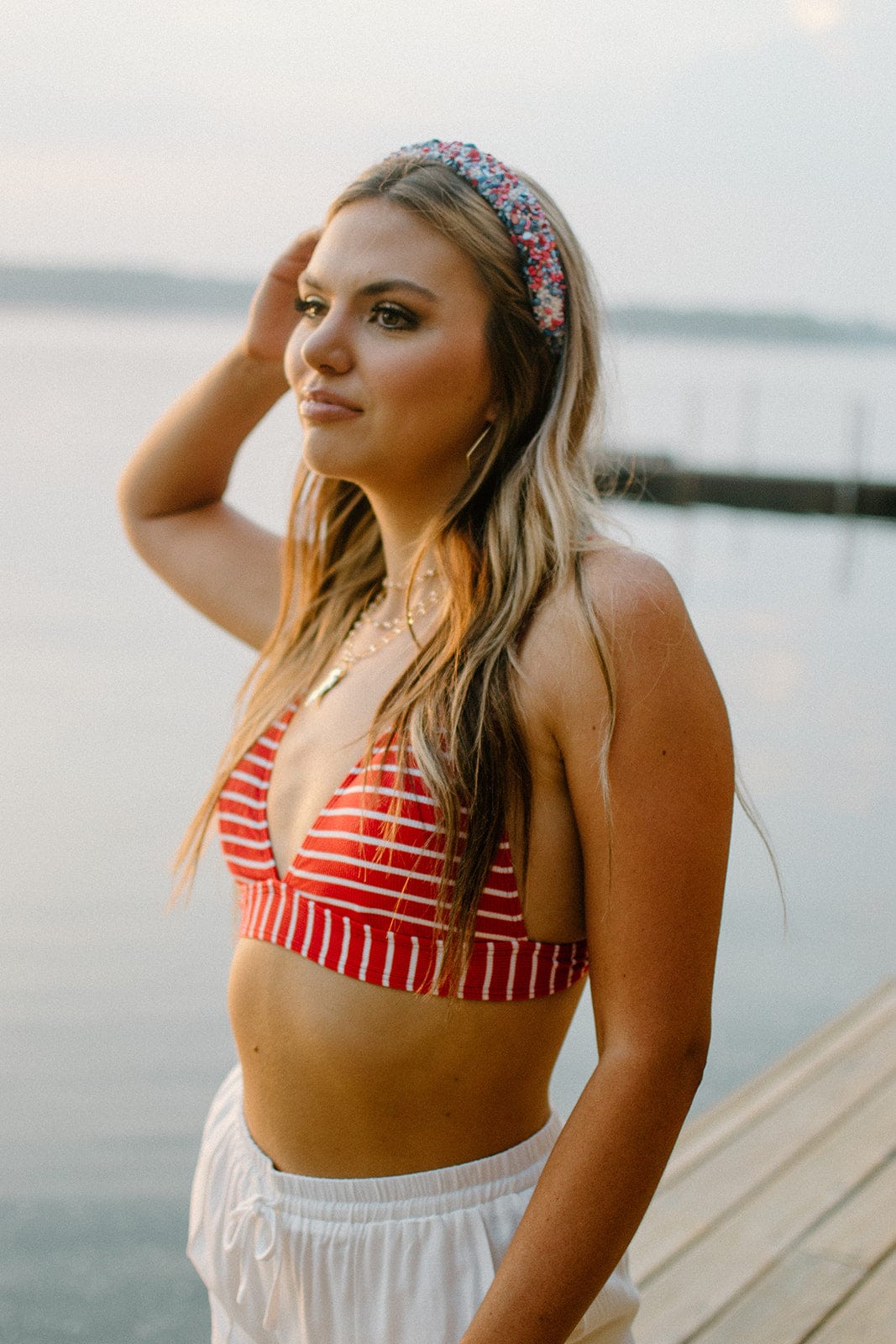 Red White Blue Crystal Headband