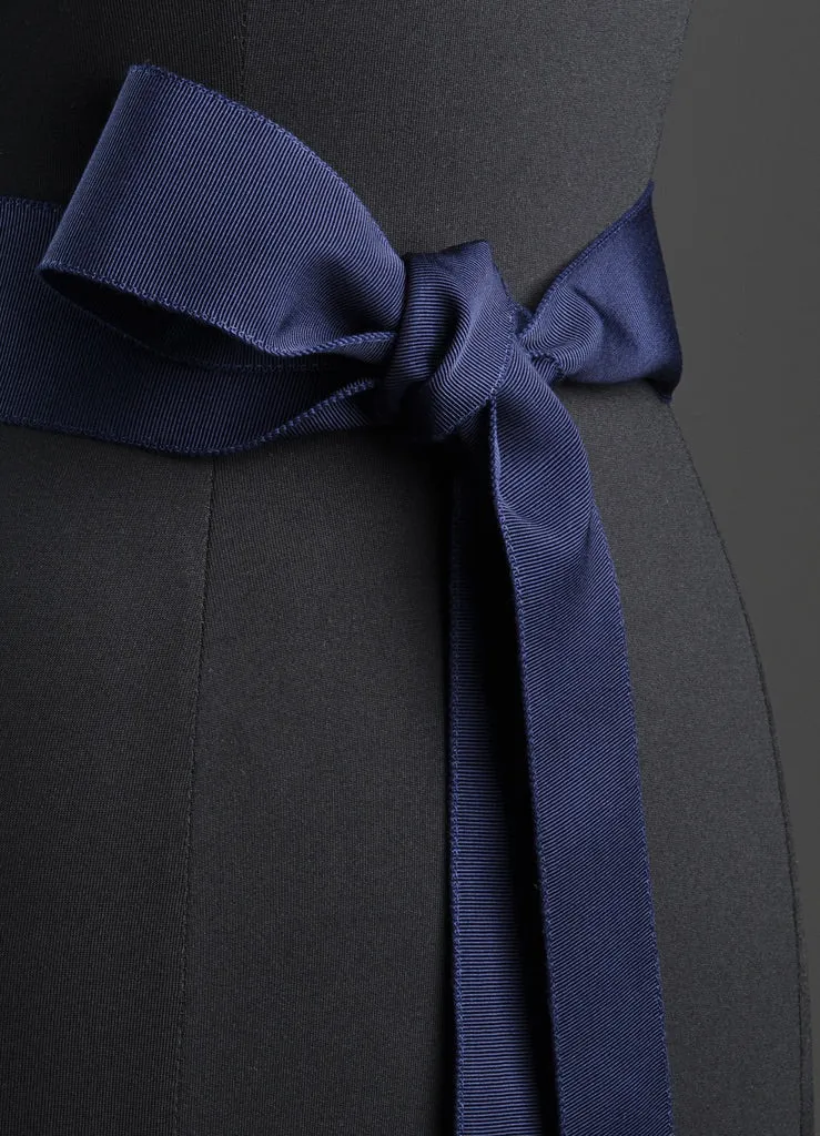 Ribbon Belt, Wide - Navy