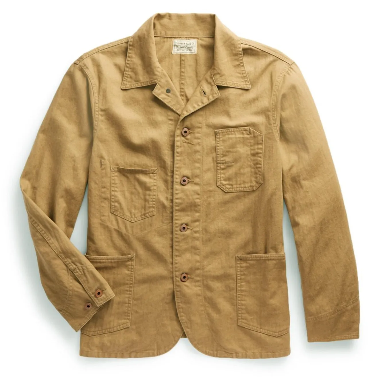 RRL by Ralph Lauren Linen-Cotton Herringbone Chore Jacket Khaki