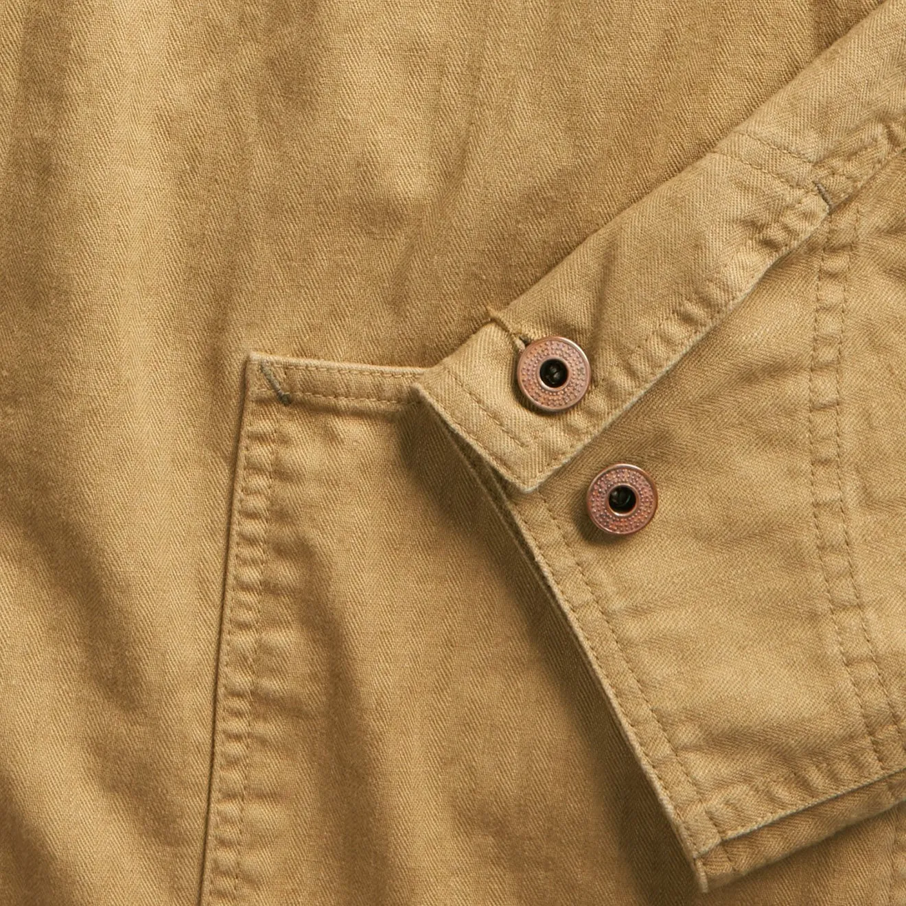 RRL by Ralph Lauren Linen-Cotton Herringbone Chore Jacket Khaki