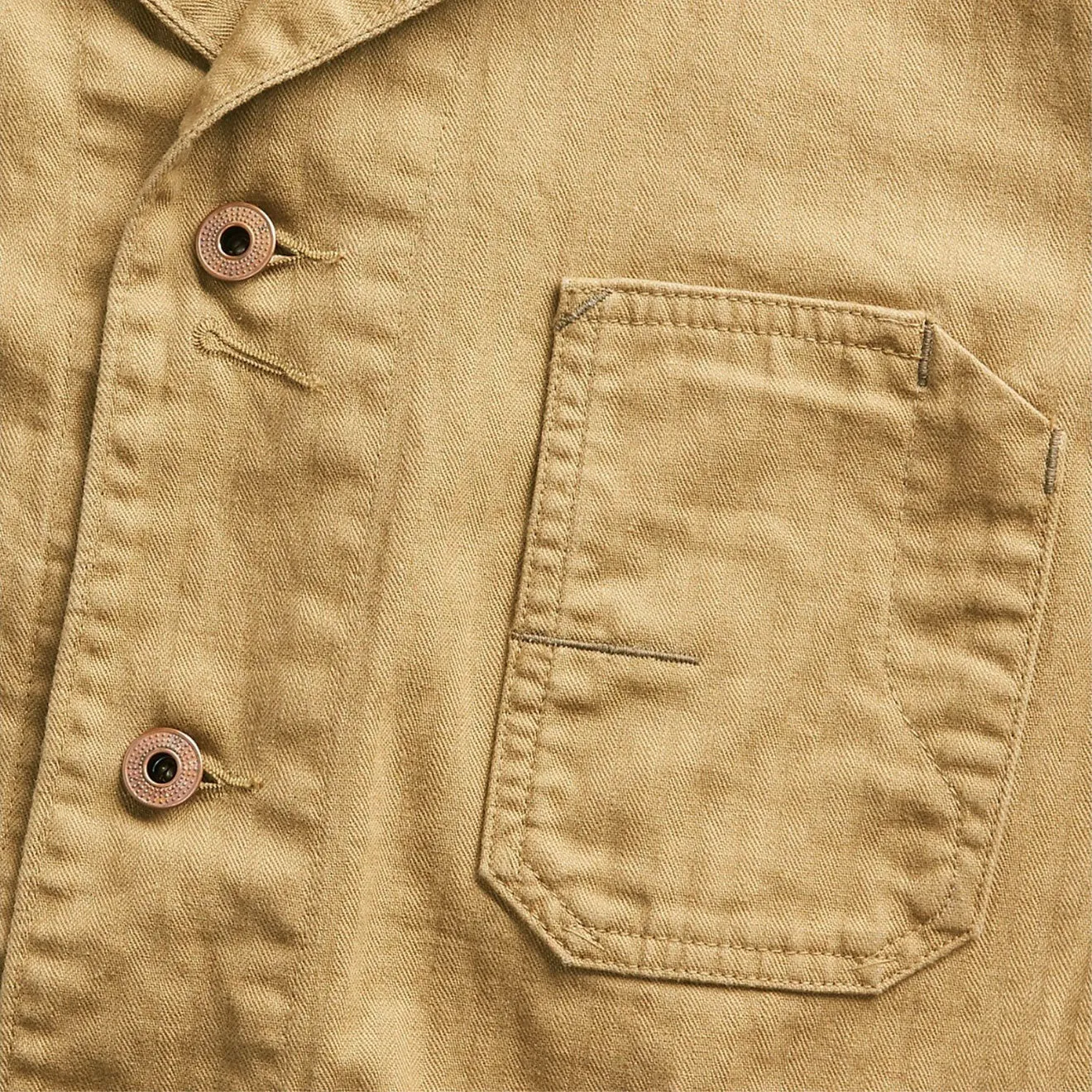 RRL by Ralph Lauren Linen-Cotton Herringbone Chore Jacket Khaki