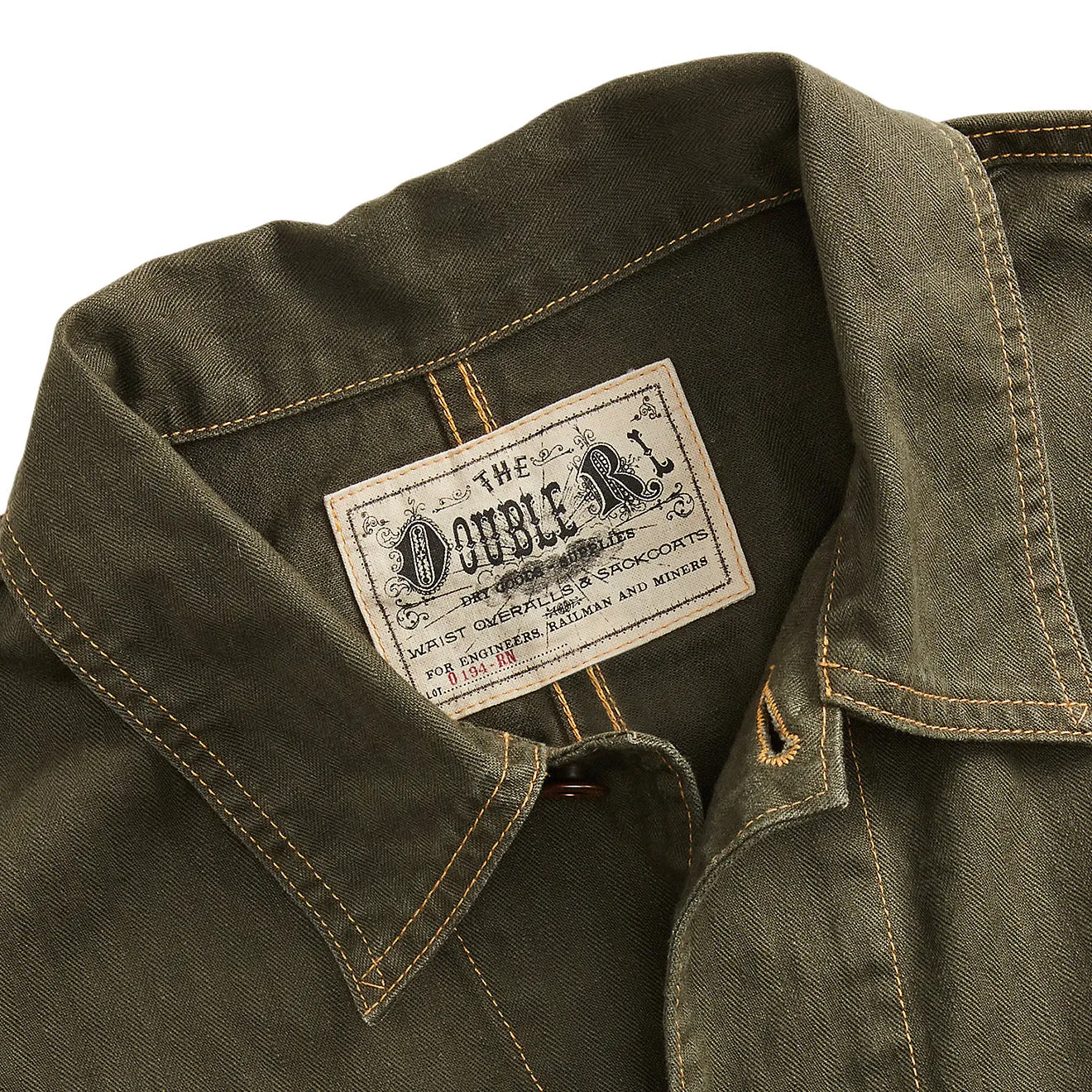 RRL by Ralph Lauren Linen-Cotton Herringbone Jacket Forest Green