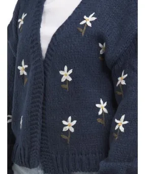 Tj Maxx Long Sleeve Floral Embroidered Cardigan