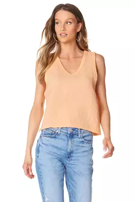 V-NECK RAW EDGE TANK