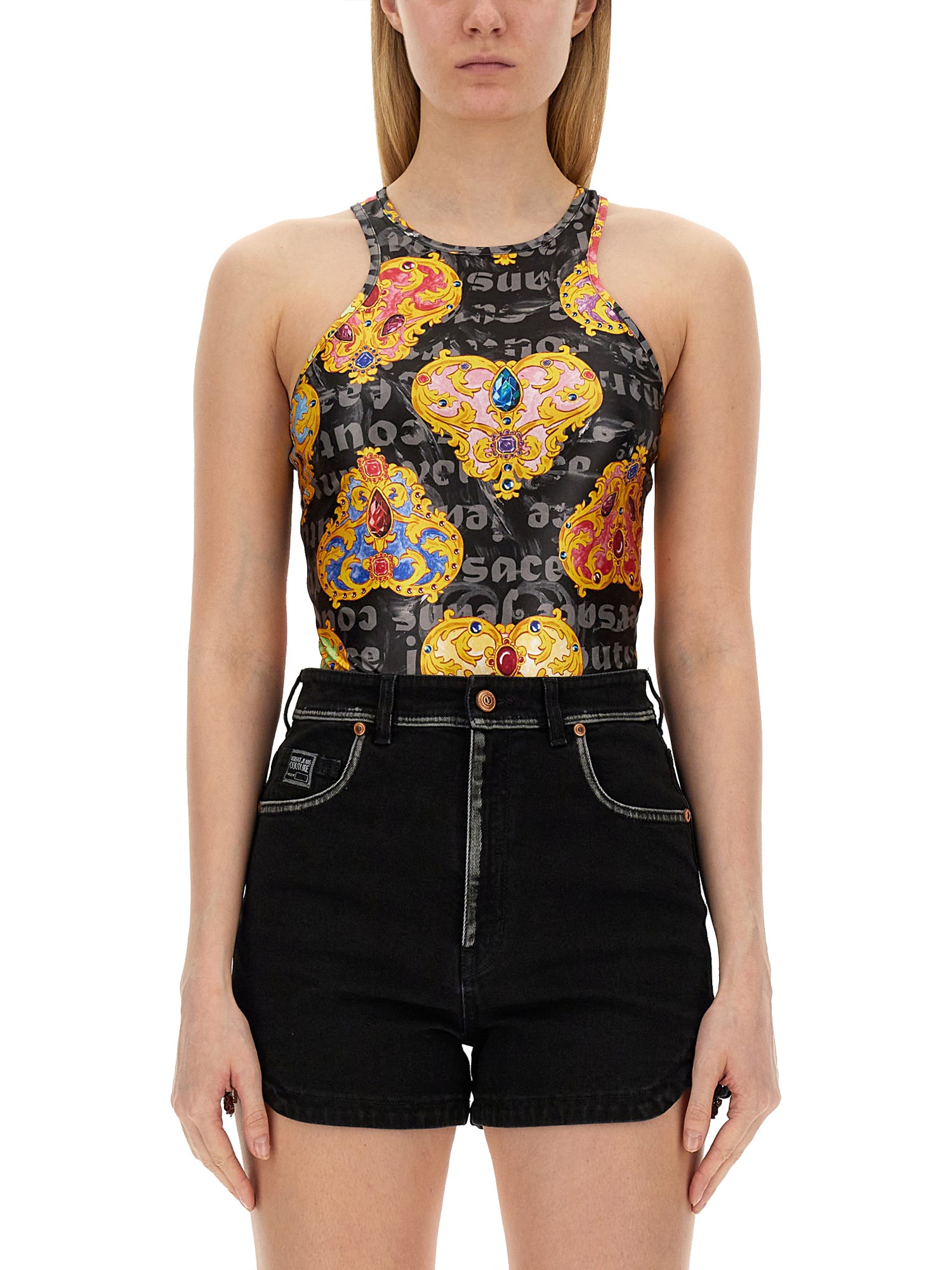 VERSACE JEANS COUTURE    NYLON PRINT TOP