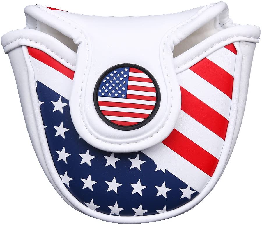 Volf Golf Red White Blue Synthetic Leather USA Mallet Putter Cover