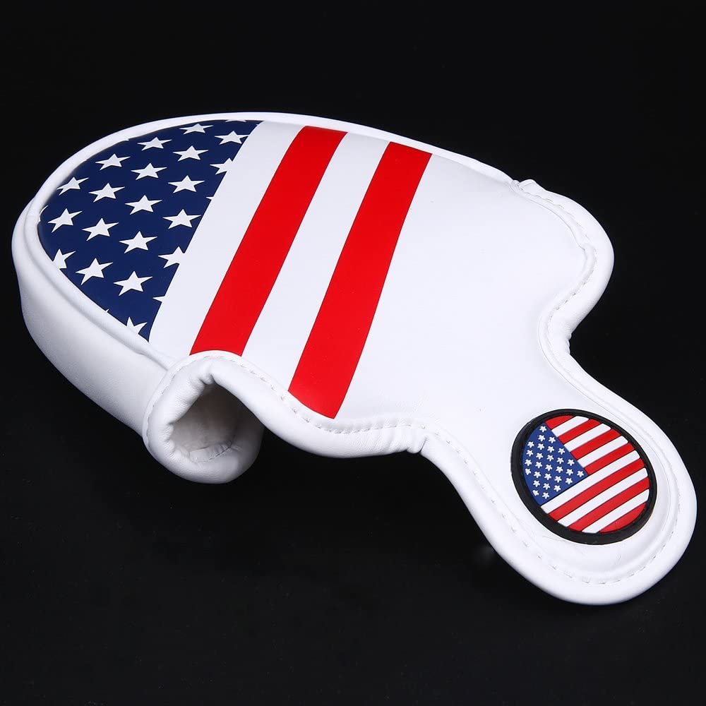 Volf Golf Red White Blue Synthetic Leather USA Mallet Putter Cover