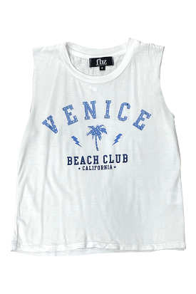 White Blue Ombre Venice Beach Graphic Tank