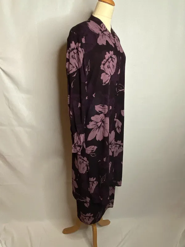 Windsmoor - L 12 - purple 3 piece outfit jacket top wrap skirt