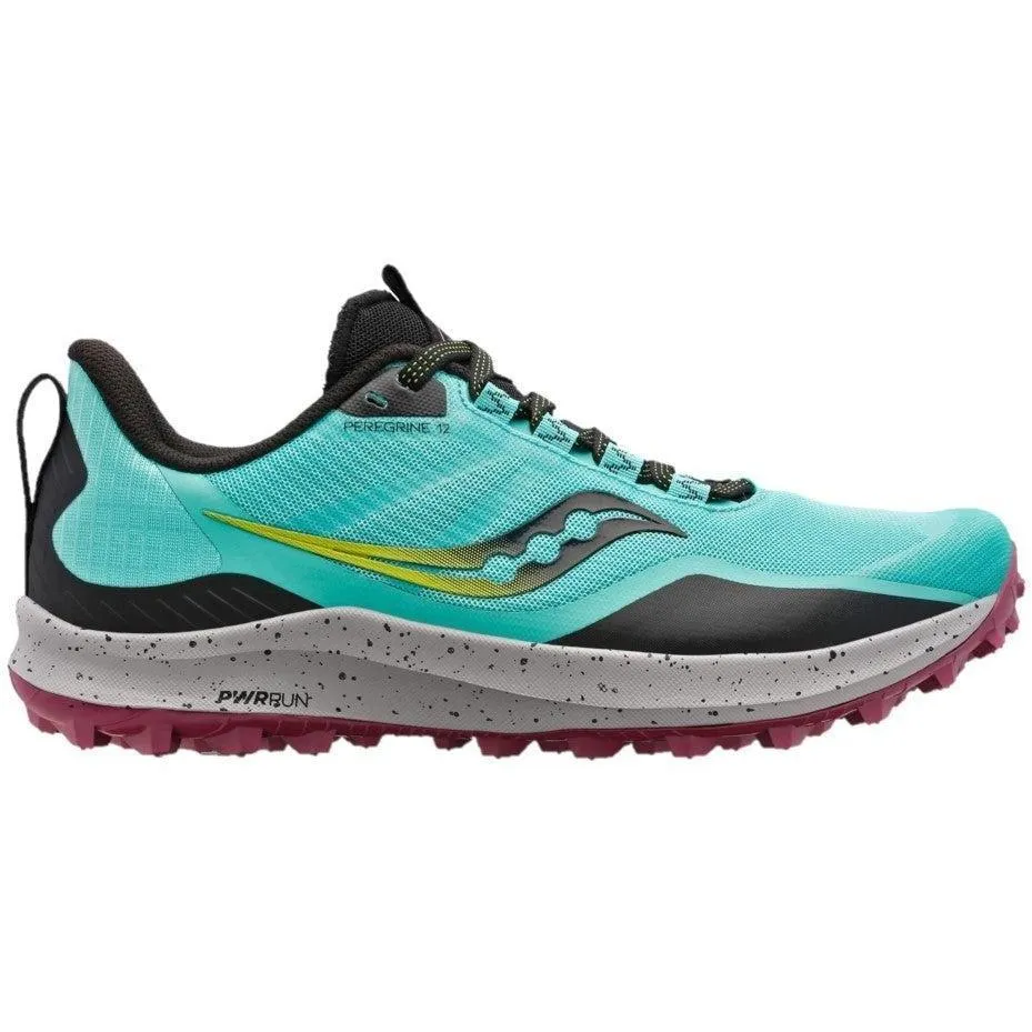 Women's Saucony Peregrine 12, Cool Mint/Acid, 6.5 B Medium