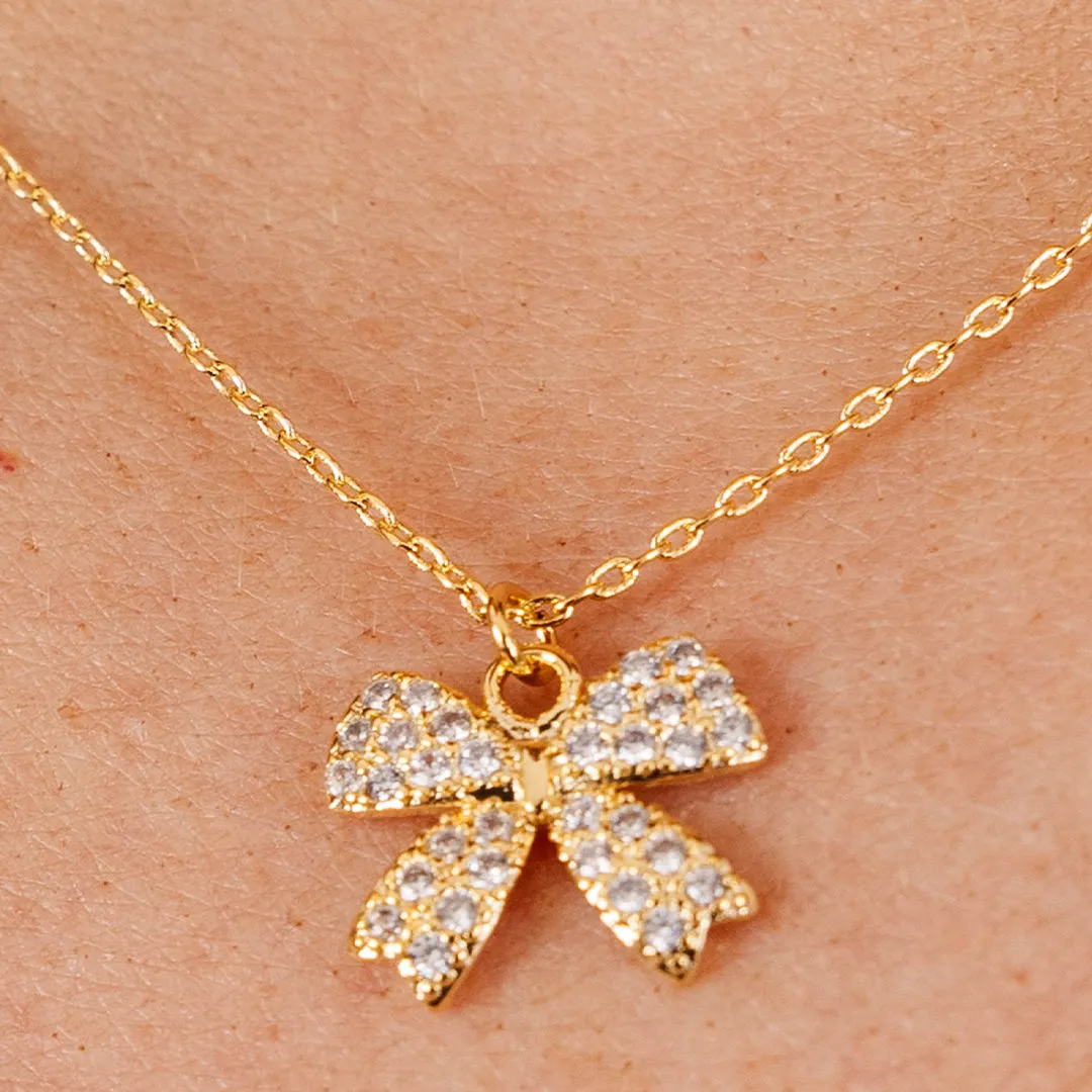 You're So Bow-tiful Necklace, Gold